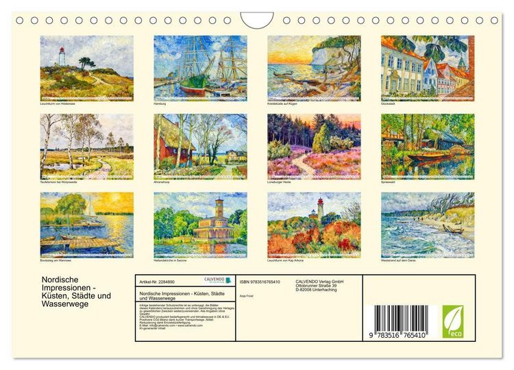 Produktbild: Nordische Impressionen - K&uuml;sten, St&auml;dte und Wasserwege (Wandkalender 2027 DIN A4 quer), CALVENDO Monatskalender