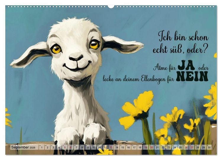 Produktbild: Ziegen, s&uuml;&szlig; aber psycho (hochwertiger Premium Wandkalender 2026 DIN A2 quer), Kunstdruck in Hochglanz