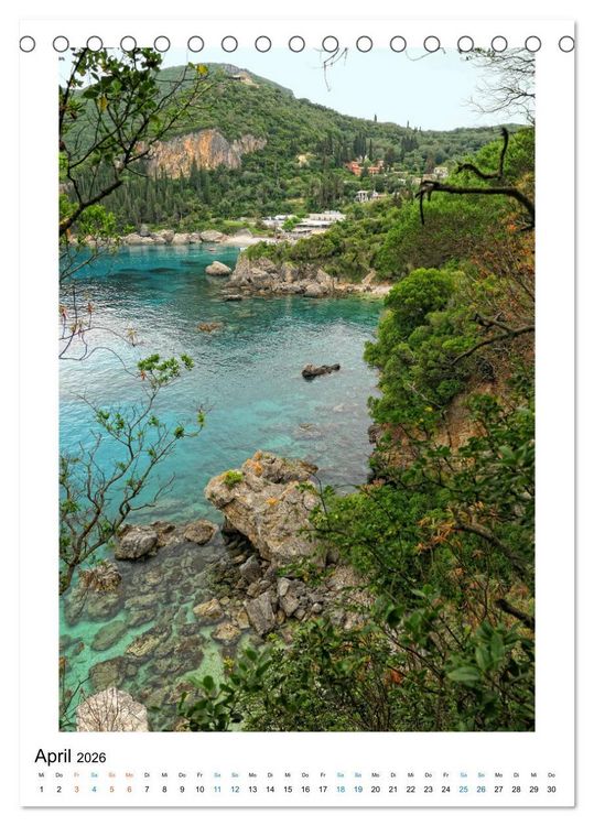 Produktbild: Korfu - Paradiesische Insel in der Adria (Tischkalender 2026 DIN A5 hoch), CALVENDO Monatskalender