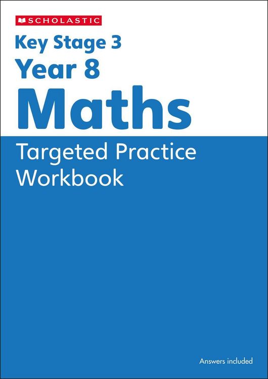 Produktbild: KS3 Year 8 Maths Targeted Practice Workbook with answers.