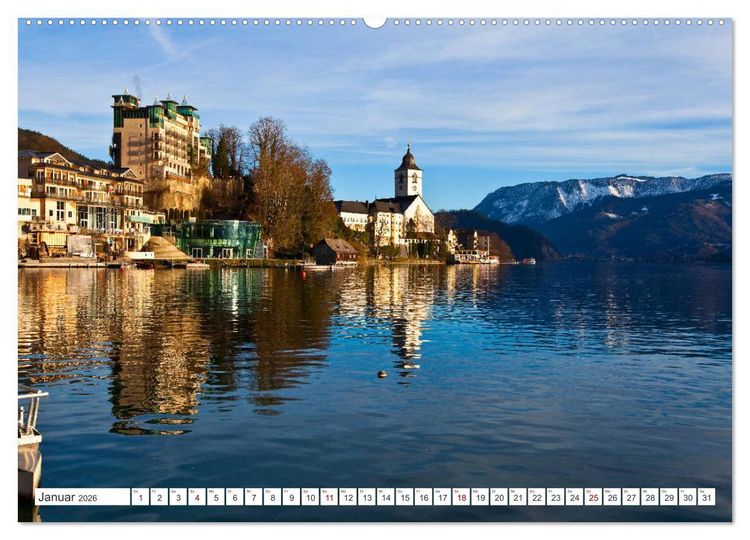Produktbild: Der sch&ouml;ne Wolfgangsee im Salzkammergut (hochwertiger Premium Wandkalender 2026 DIN A2 quer), Kunstdruck in Hochglanz