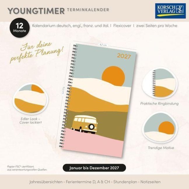 Produktbild: Taschenkalender Youngtimer Vanlife 2027