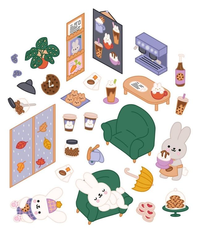 Produktbild: Mein s&uuml;&szlig;es Stickerhaus: Cozy Caf&eacute;s