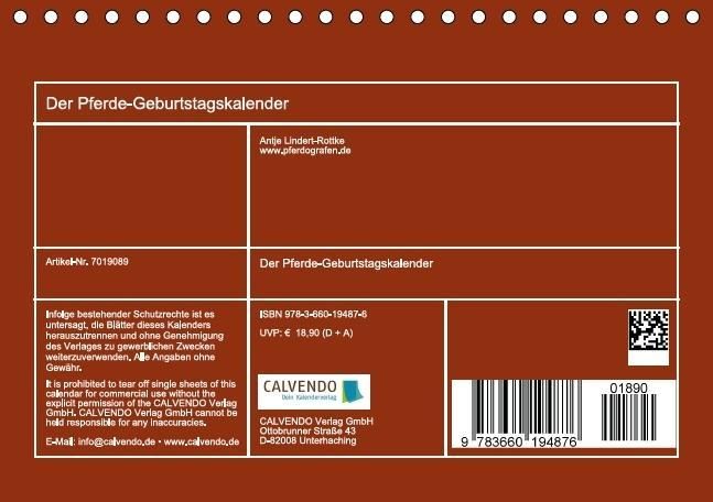Produktbild: Der Pferde-Geburtstagskalender (Tischkalender immerw&auml;hrend DIN A5 quer)