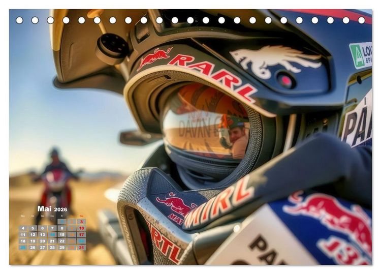 Produktbild: W&uuml;stenrallye Dakar Motorrad (Tischkalender 2026 DIN A5 quer), CALVENDO Monatskalender