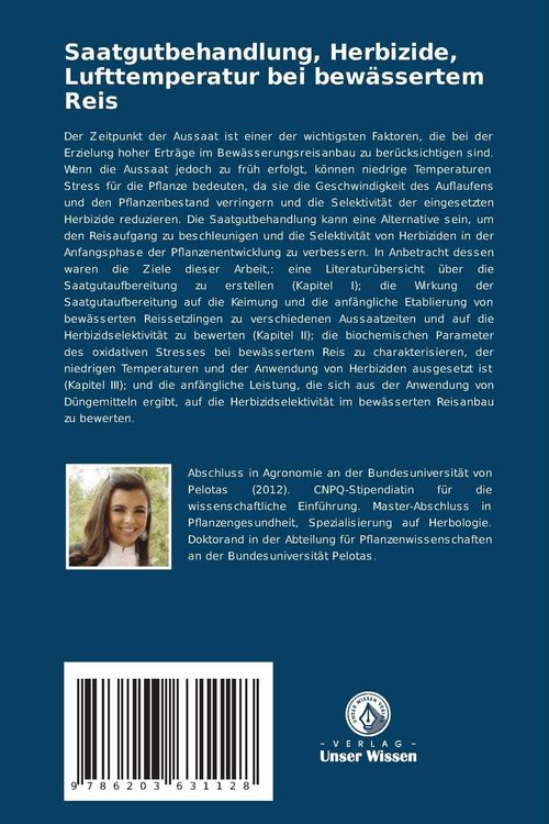Produktbild: Saatgutbehandlung, Herbizide, Lufttemperatur bei bew&auml;ssertem Reis