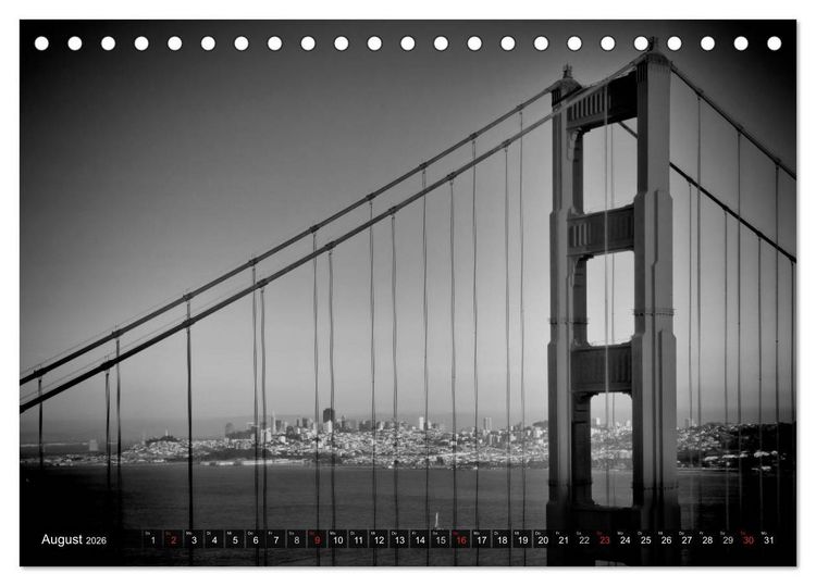 Produktbild: SAN FRANCISCO Monochrome Ansichten (Tischkalender 2026 DIN A5 quer), CALVENDO Monatskalender
