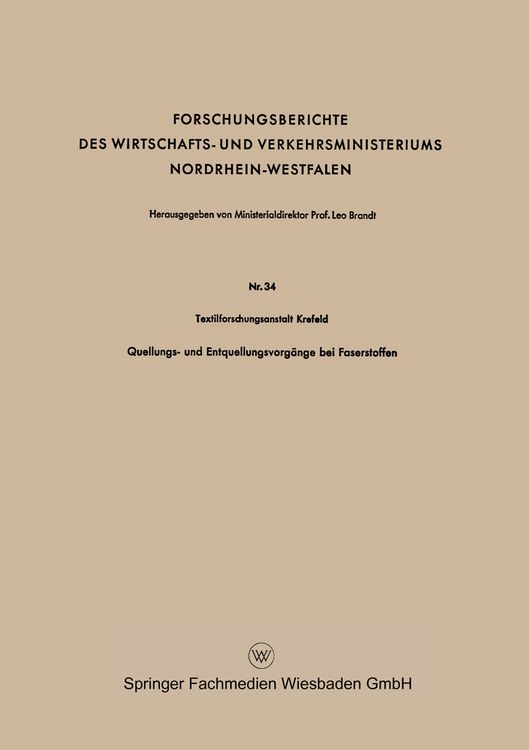Produktbild: Quellungs- und Entquellungsvorg&auml;nge bei Faserstoffen
