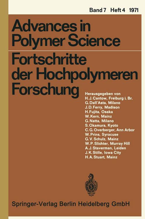 Produktbild: Fortschritte der Hochpolymeren Forschung