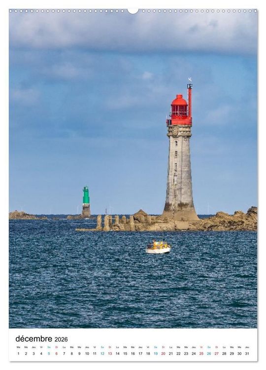 Produktbild: Phares Bretons Gardiens de la c&ocirc;te bretonne (Calendrier mural 2026 DIN A2 horizontal), CALVENDO calendrier mensuel