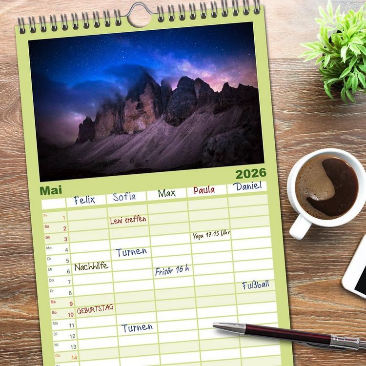 Produktbild: Familienplaner 2026 - Wild, Wild Places mit 5 Spalten (Wandkalender, 21 x 45 cm) CALVENDO