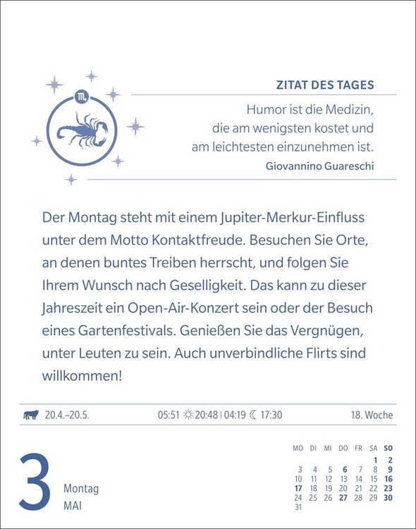 Produktbild: Skorpion Sternzeichenkalender 2027 - Tagesabrei&szlig;kalender - Ihr Horoskop f&uuml;r jeden Tag