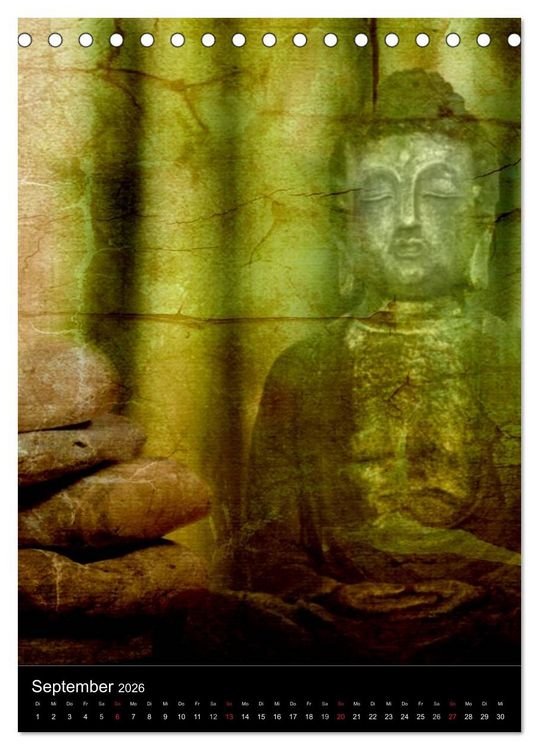Produktbild: Buddha - Zeit f&uuml;r Entspannung (Tischkalender 2026 DIN A5 hoch), CALVENDO Monatskalender