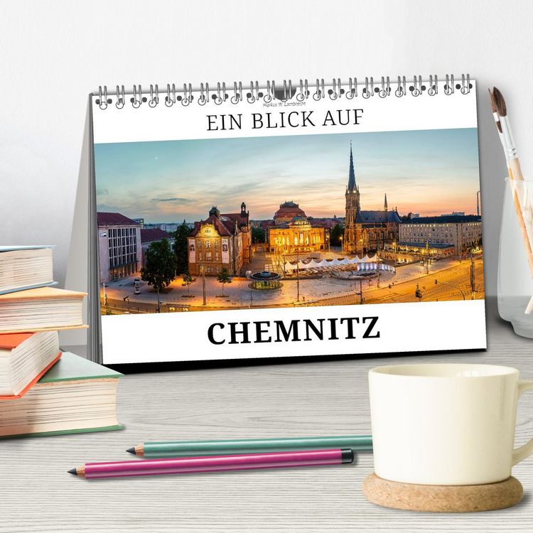 Produktbild: Ein Blick auf Chemnitz in Farbe (Tischkalender 2027 DIN A5 quer), CALVENDO Monatskalender