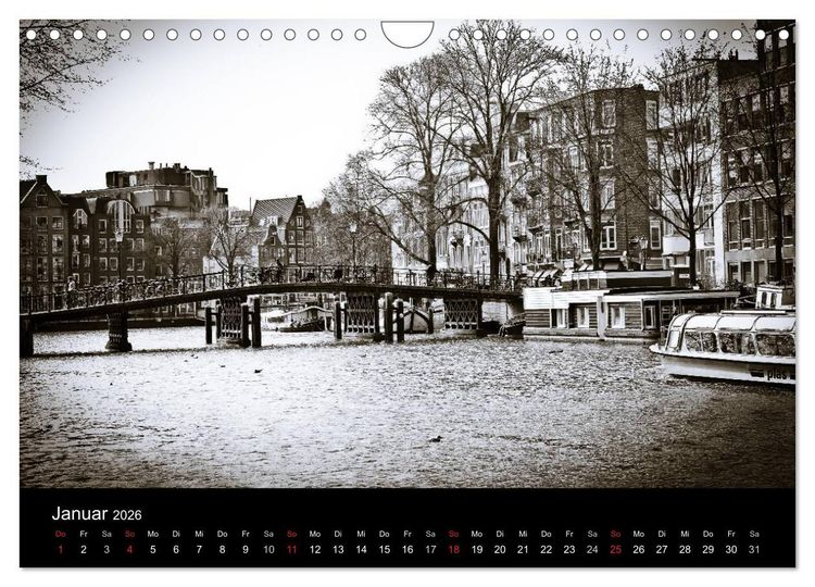 Produktbild: Amsterdam 2026 (Wandkalender 2026 DIN A4 quer), CALVENDO Monatskalender