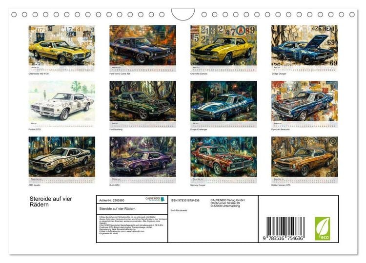 Produktbild: Steroide auf vier R&auml;dern (Wandkalender 2027 DIN A4 quer), CALVENDO Monatskalender