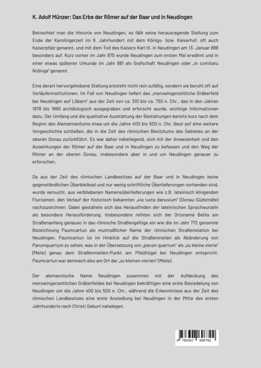 Produktbild: Das Erbe der R&ouml;mer auf der Baar und in Neudingen