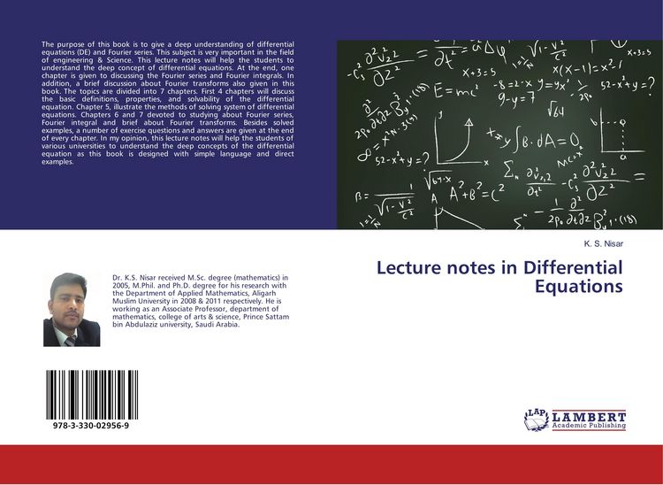 Produktbild: Lecture notes in Differential Equations