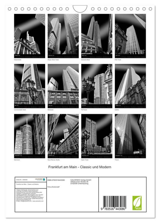 Produktbild: Frankfurt am Main - Classic und Modern (Wandkalender 2026 DIN A4 hoch), CALVENDO Monatskalender
