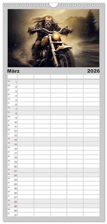 Produktbild: Familienplaner 2026 - Ride to Valhalla mit 5 Spalten (Wandkalender, 21 x 45 cm) CALVENDO