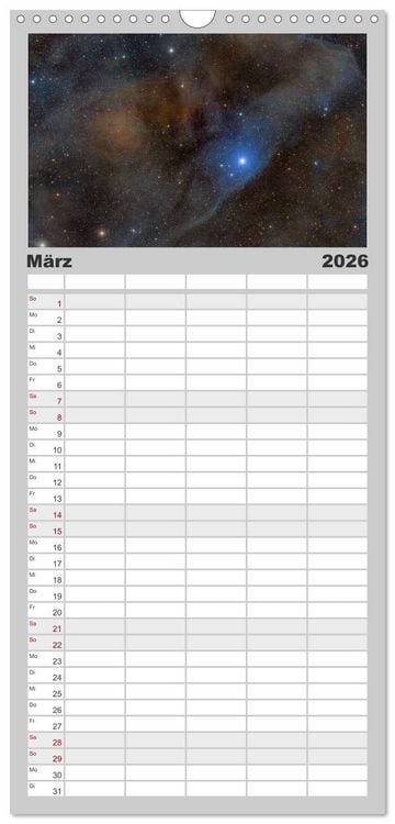 Produktbild: Familienplaner 2026 - Deepsky XVII mit 5 Spalten (Wandkalender, 21 x 45 cm) CALVENDO