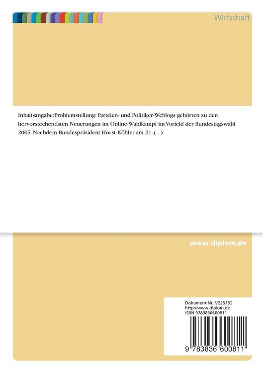 Produktbild: Politische Kommunikation von Parteien im Internet