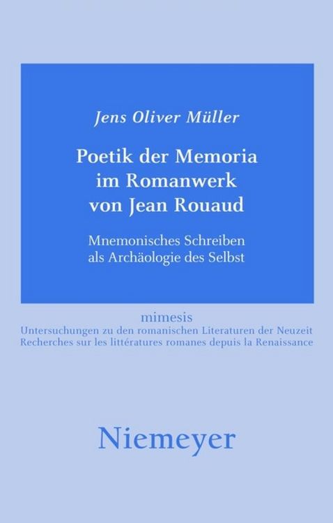 Produktbild: Poetik der Memoria im Romanwerk von Jean Rouaud