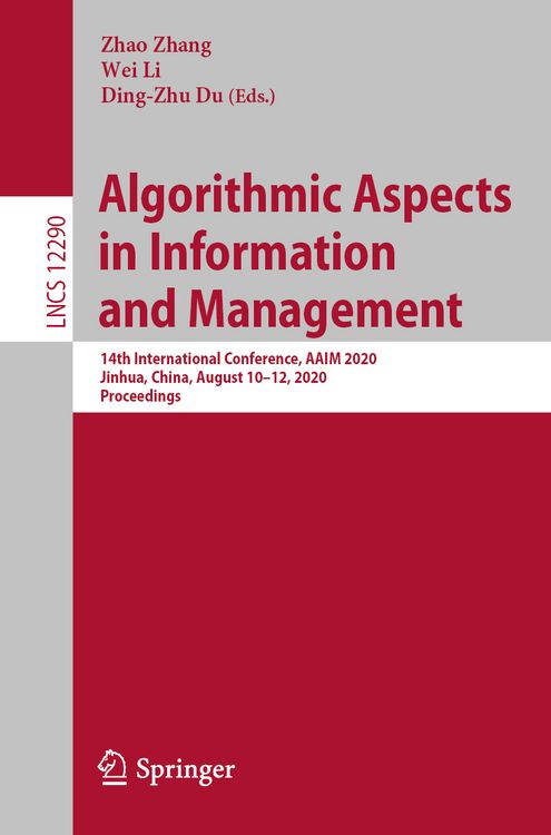 Produktbild: Algorithmic Aspects in Information and Management