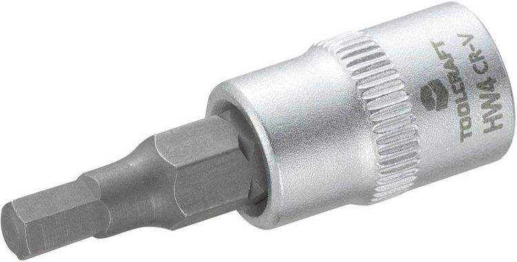 Produktbild: TOOLCRAFT 816069 Innen-Sechskant Steckschl&uuml;ssel-Bit-Einsatz 4mm 1/4\" (6.3 mm)