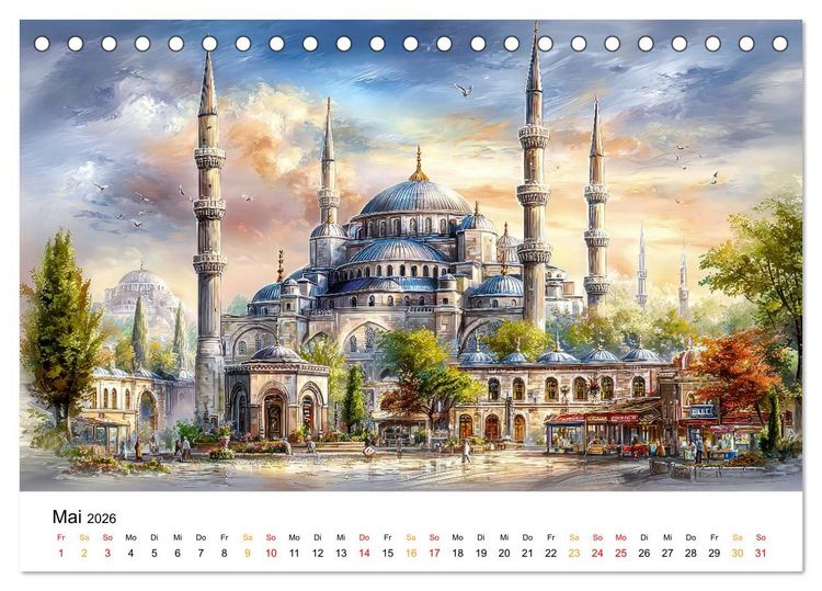 Produktbild: Stadtpoesie in sanften Farben (Tischkalender 2026 DIN A5 quer), CALVENDO Monatskalender
