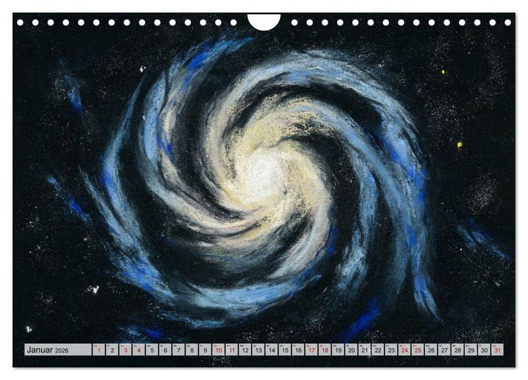 Produktbild: Gemaltes Weltall (Wandkalender 2026 DIN A4 quer), CALVENDO Monatskalender