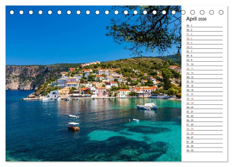 Produktbild: Griechische Inseln im Ionischen Meer (Tischkalender 2026 DIN A5 quer), CALVENDO Monatskalender