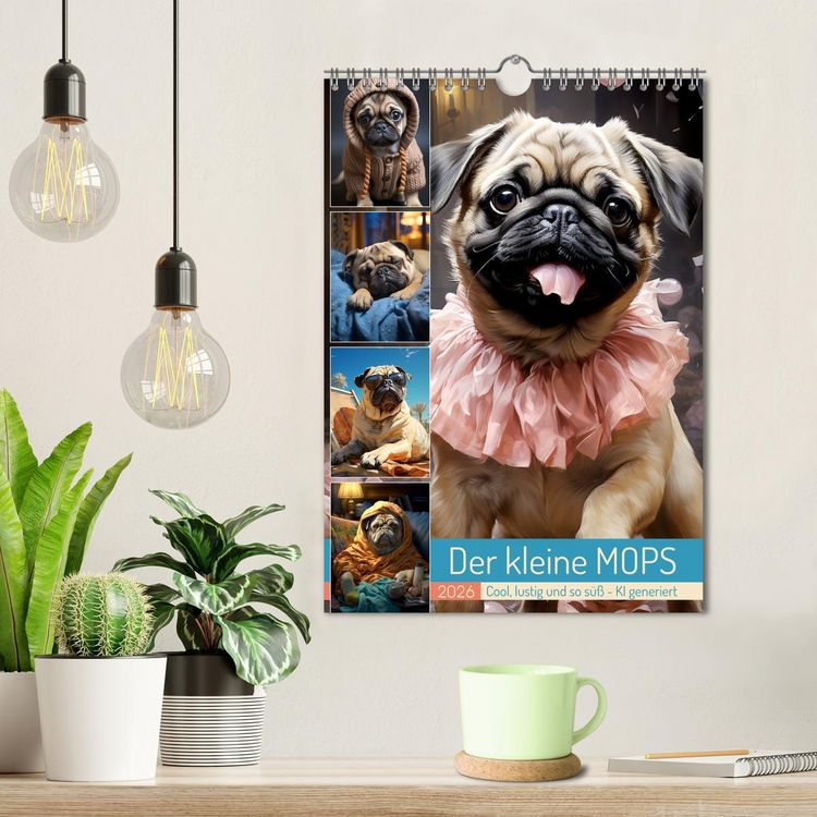 Produktbild: Der kleine Mops (Wandkalender 2026 DIN A4 hoch), CALVENDO Monatskalender