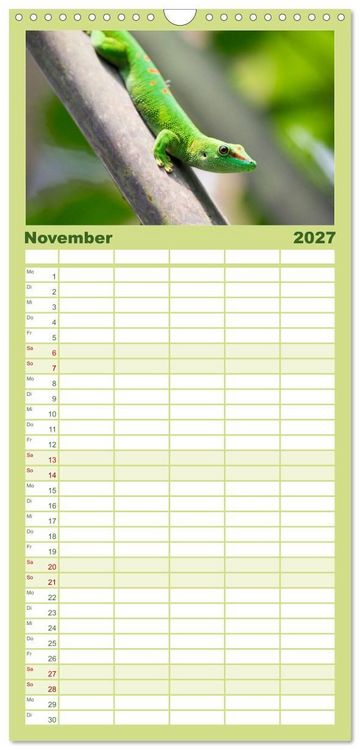 Produktbild: Familienplaner 2027 - Tierkalender 2027 mit 5 Spalten (Wandkalender, 21 x 45 cm) CALVENDO