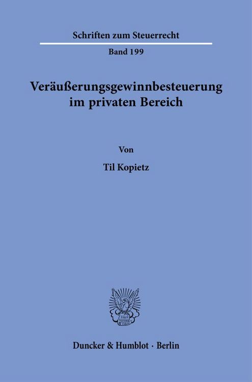 Produktbild: Ver&auml;u&szlig;erungsgewinnbesteuerung im privaten Bereich