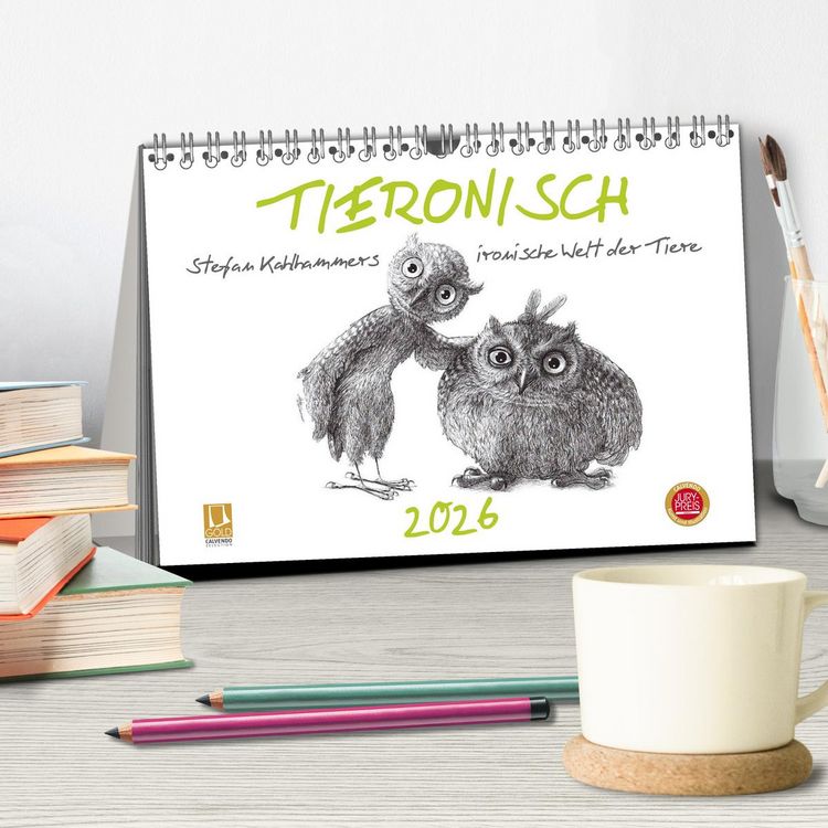 Produktbild: TIERONISCH (Tischkalender 2026 DIN A5 quer), CALVENDO Monatskalender