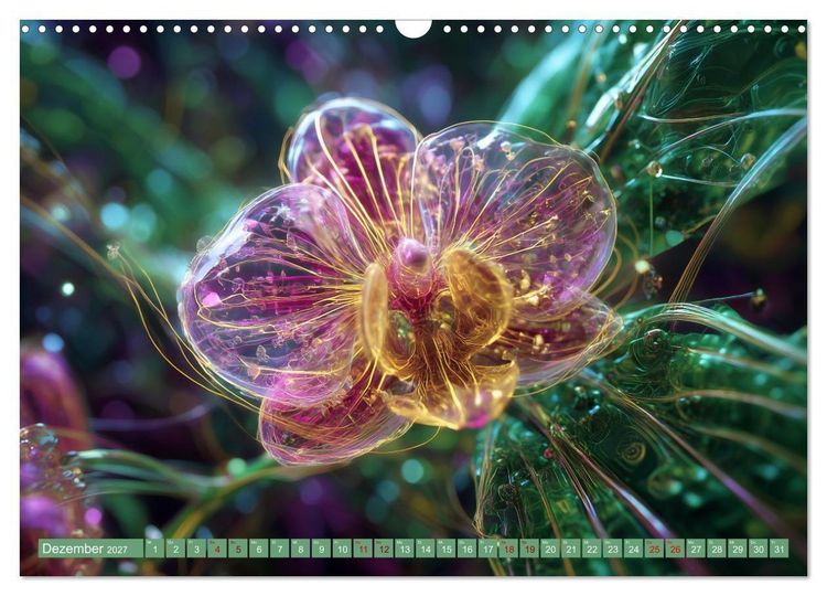 Produktbild: Luminous Garden. Wo Biologie und KI verschmelzen (Wandkalender 2027 DIN A3 quer), CALVENDO Monatskalender