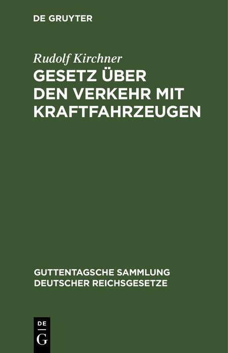 Produktbild: Gesetz &uuml;ber den Verkehr mit Kraftfahrzeugen