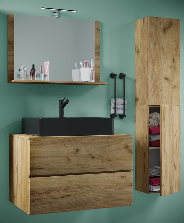 Produktbild: 4-tlg Waschtisch Badm&ouml;bel Lendas 80 cm L Schublade