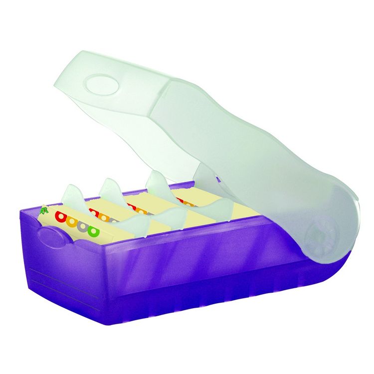 Produktbild: HAN Karteibox Croco gef&uuml;llt transluzent/lila DIN A7