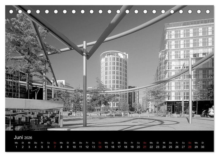 Produktbild: Hamburg monochrome Impressionen (Tischkalender 2026 DIN A5 quer), CALVENDO Monatskalender