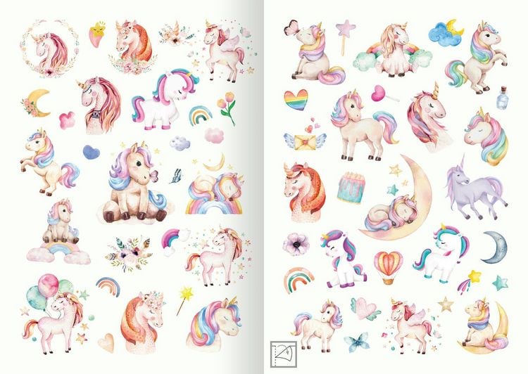 Produktbild: Meine Aquarell-Sticker &ndash; Einh&ouml;rner