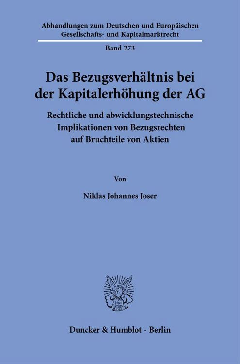 Produktbild: Das Bezugsverh&auml;ltnis bei der Kapitalerh&ouml;hung der AG