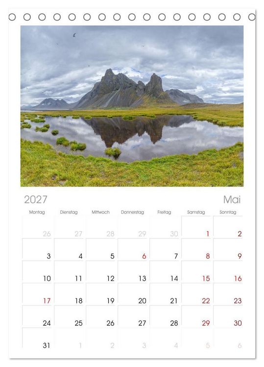Produktbild: Tischplaner 2027 - Naturwunder in Island (A5 Tischkalender zum Aufstellen) CALVENDO