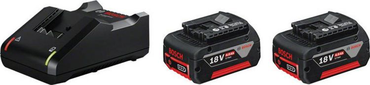 Produktbild: Bosch Professional 1600A019S0 2x GBA 18V 4.0AH + GAL 18V-40 Professional Werkzeug-Akku und Ladeger&auml;t 18 V 4 Ah Li-Ion