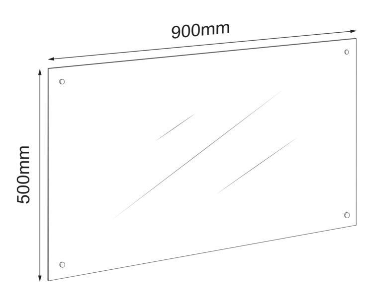Produktbild: K&uuml;chenr&uuml;ckwand Herd Spritzschutz 90 x 50 cm Esilo