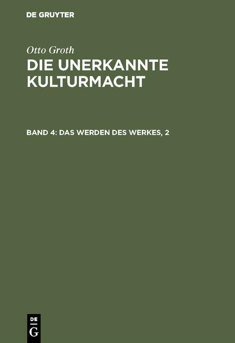 Produktbild: Das Werden des Werkes, 2