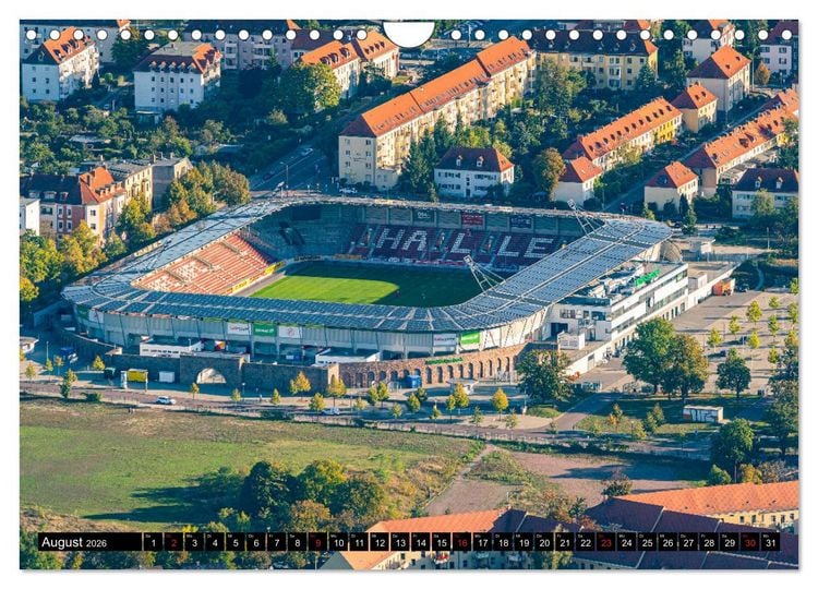 Produktbild: Halle an der Saale von oben (Wandkalender 2026 DIN A4 quer), CALVENDO Monatskalender