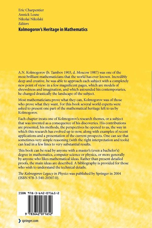 Produktbild: Kolmogorov's Heritage in Mathematics