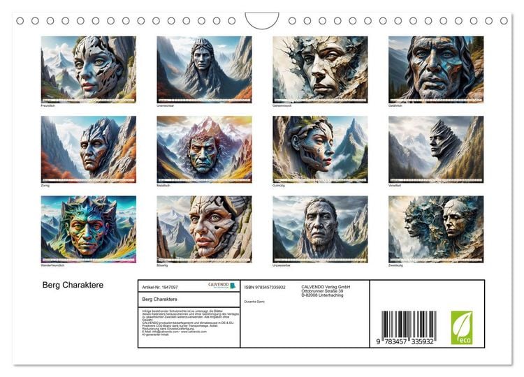 Produktbild: Berg Charaktere (Wandkalender 2026 DIN A4 quer), CALVENDO Monatskalender